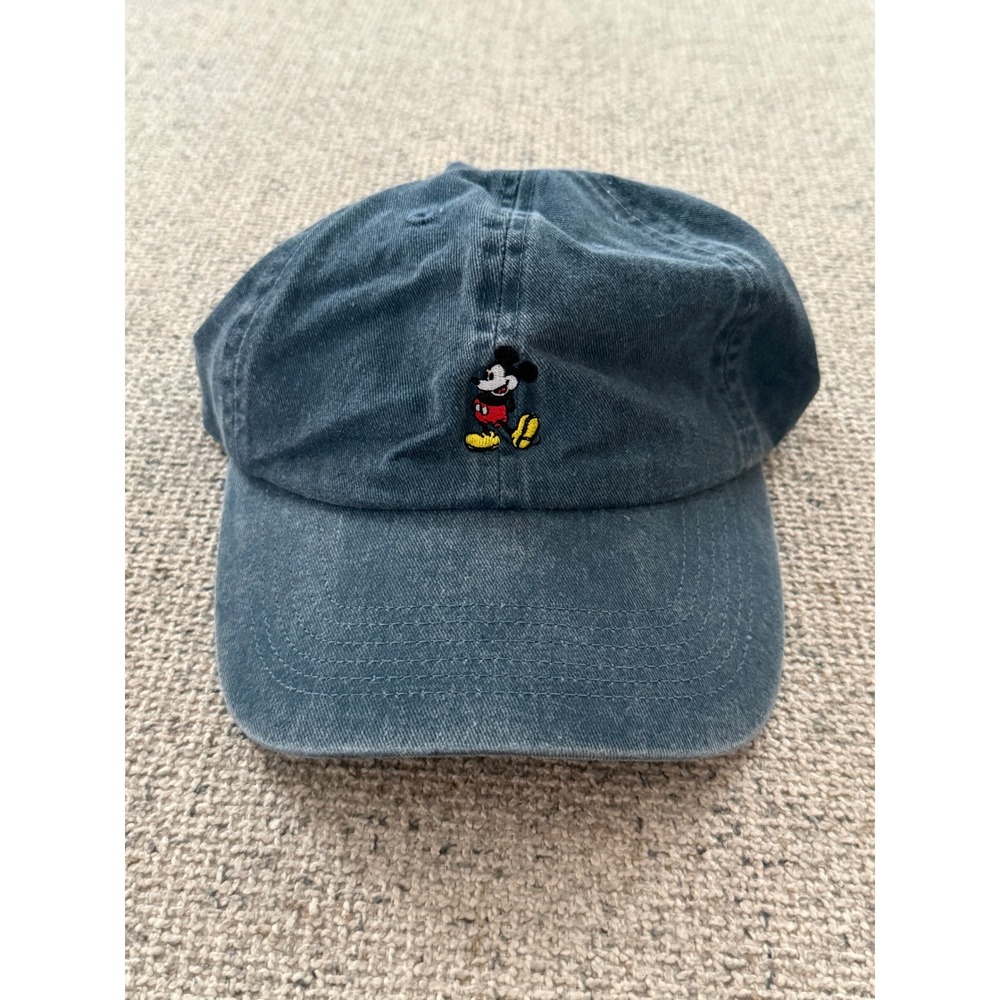 Disney Mickey Mouse Baseball Cap Faded Navy Blue Adjustable Dad Hat Disney Parks